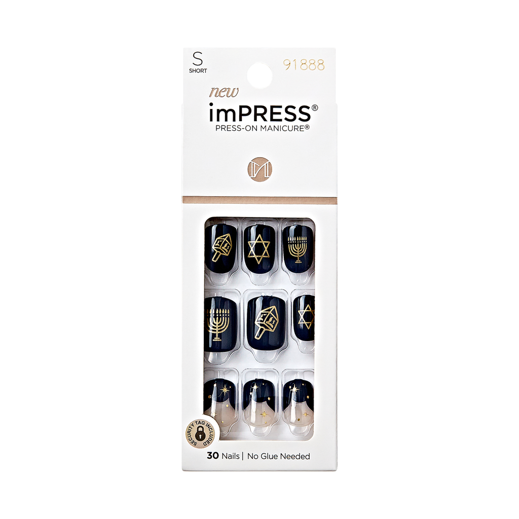 imPRESS Limited-Edition Hanukkah Press On Nails ?C 8 Nights