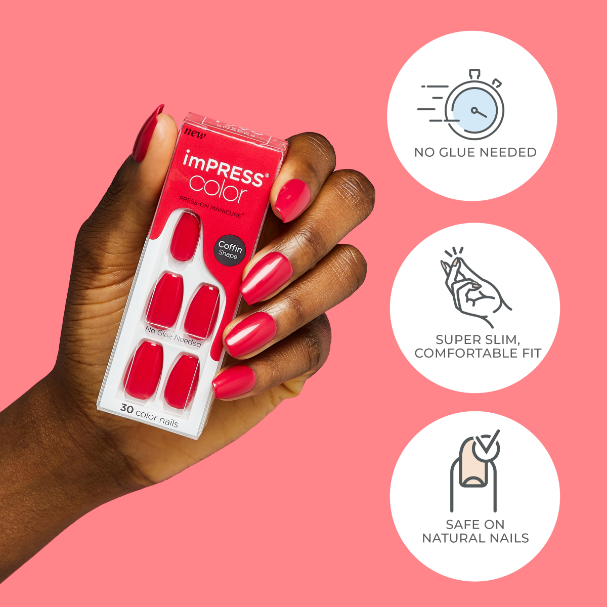 imPRESS Color Press On Nails - Frosting