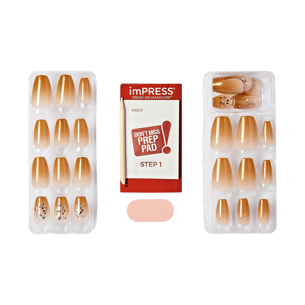 imPRESS Design Press On Nails - Golden Espresso
