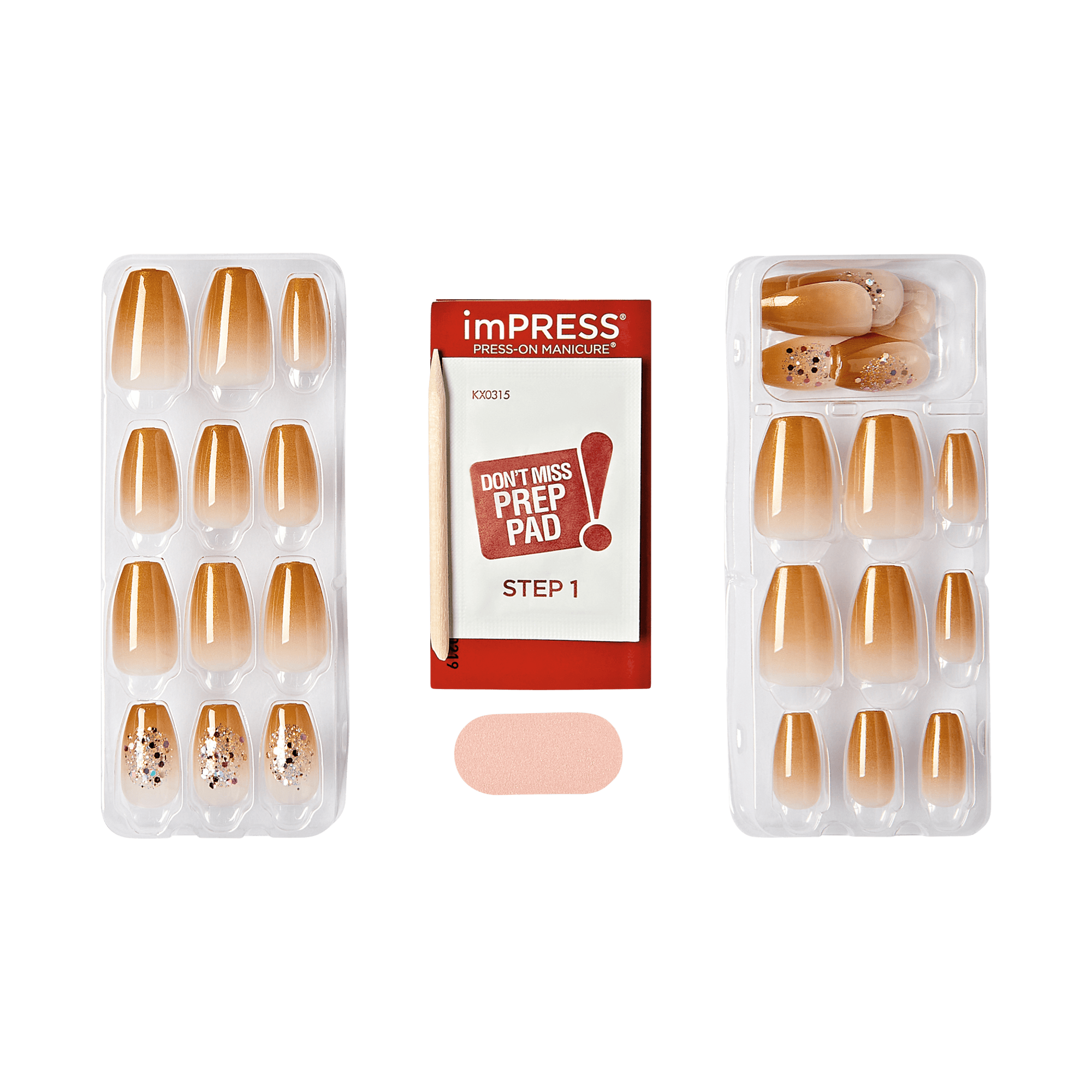 imPRESS Design Press On Nails - Golden Espresso