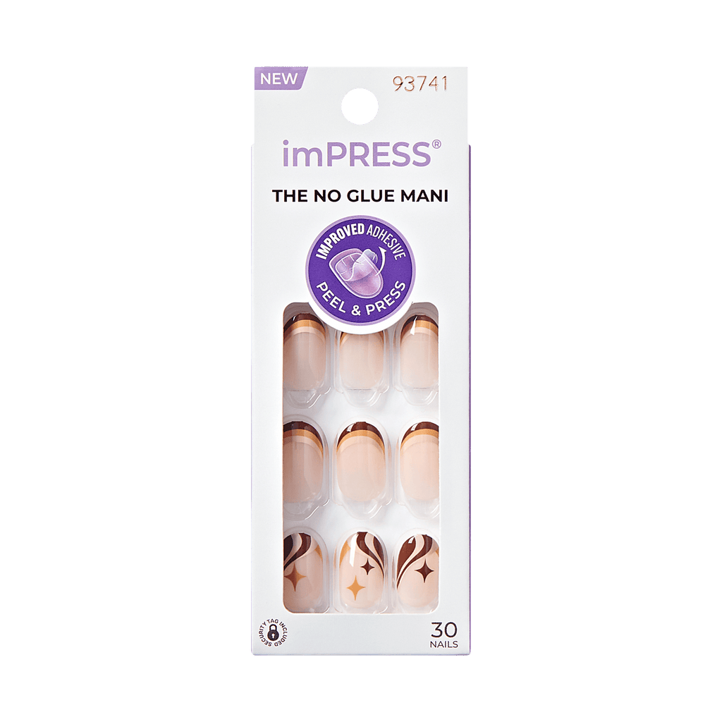 imPRESS Design Press On Nails - Cappuccino  Swirls