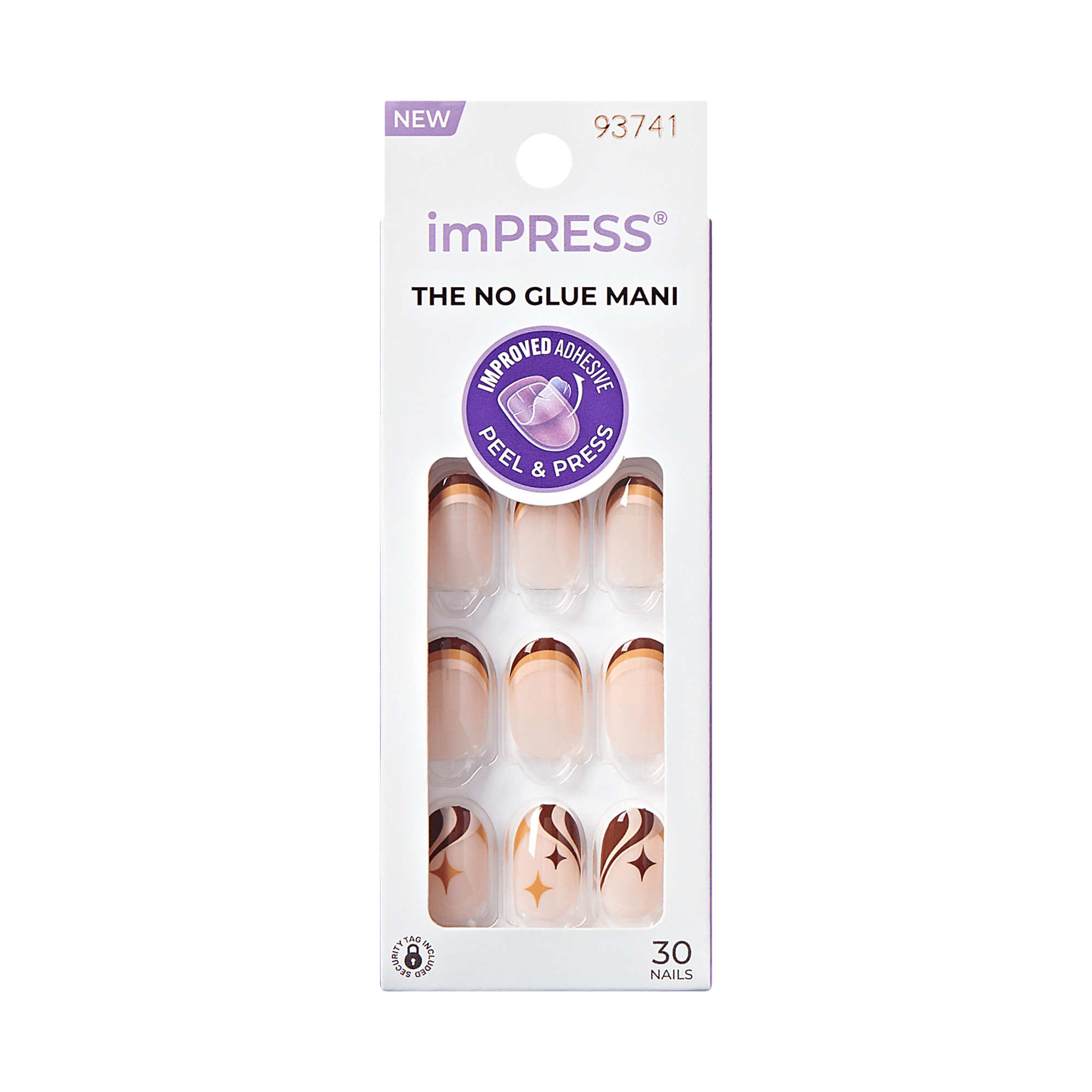 imPRESS Design Press On Nails - Cappuccino  Swirls