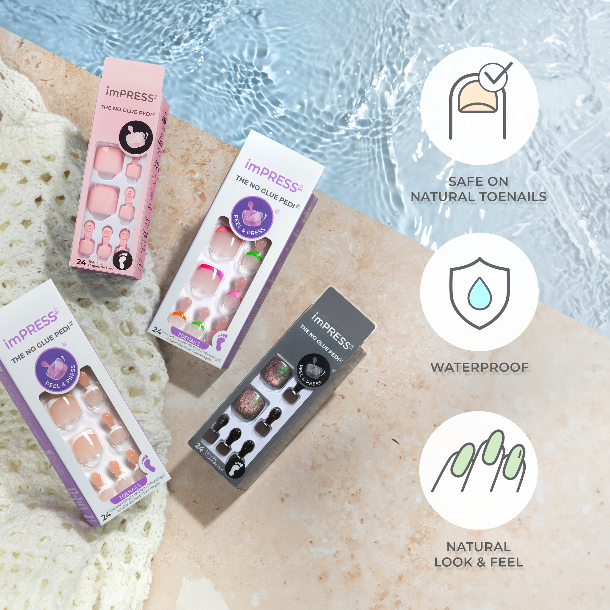 imPRESS Design Press On Pedicure - Cool It Down