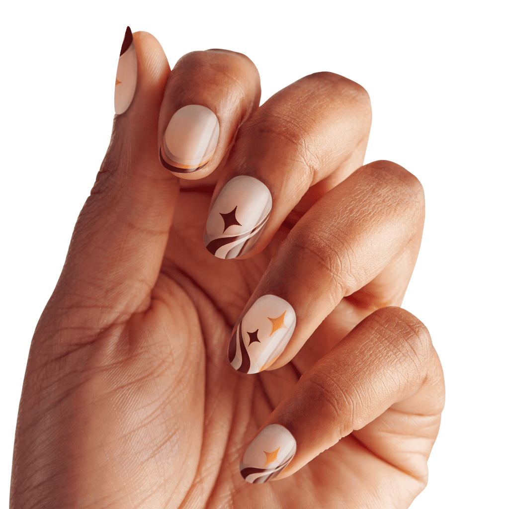 imPRESS Design Press On Nails - Cappuccino  Swirls