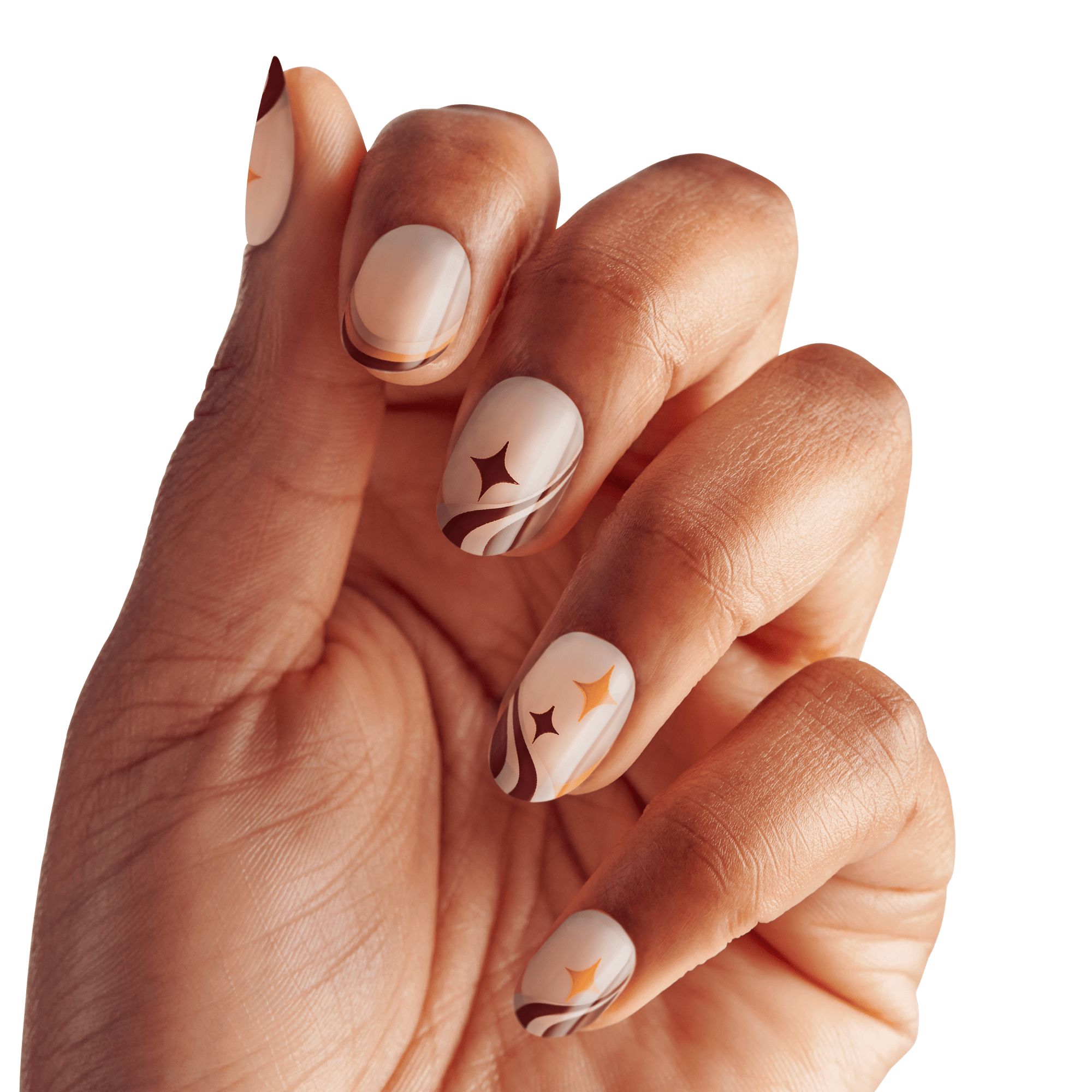 imPRESS Design Press On Nails - Cappuccino  Swirls