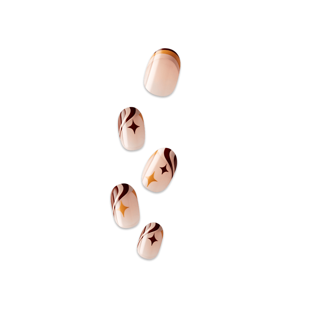 imPRESS Design Press On Nails - Cappuccino  Swirls