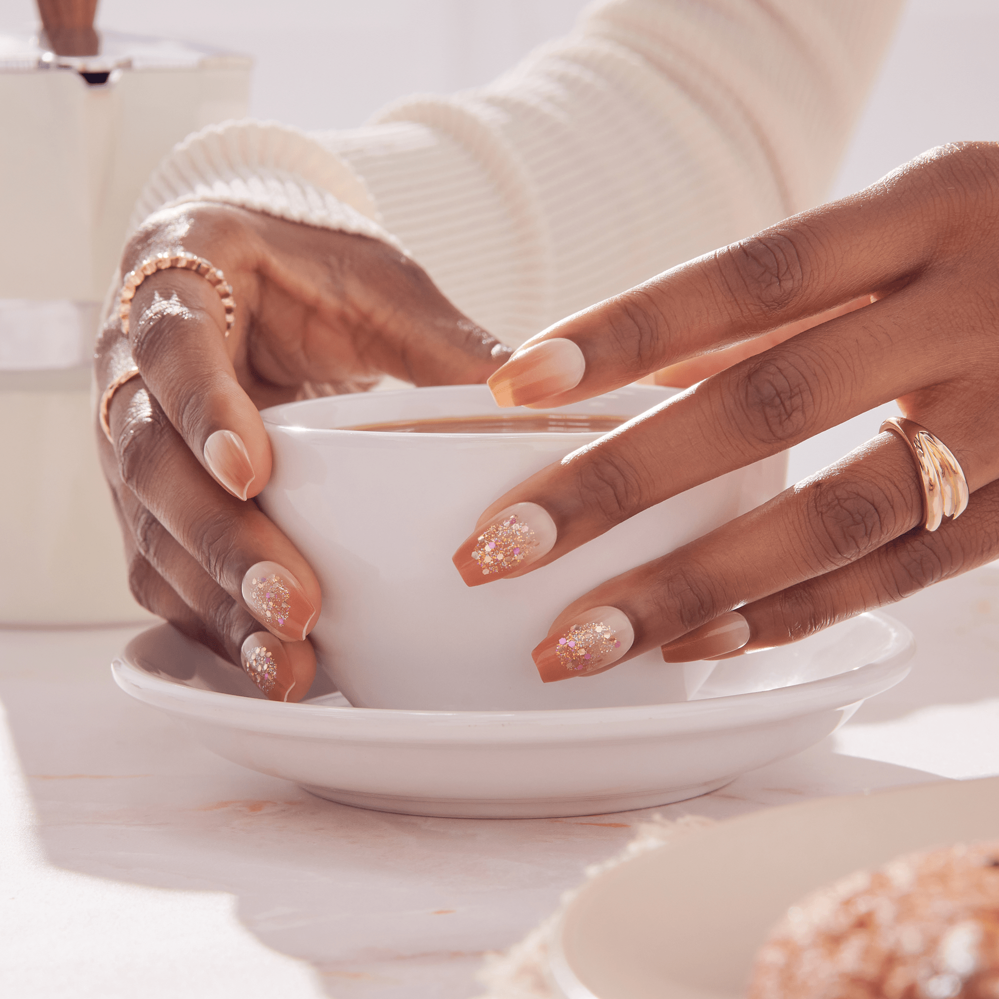 imPRESS Design Press On Nails - Golden Espresso