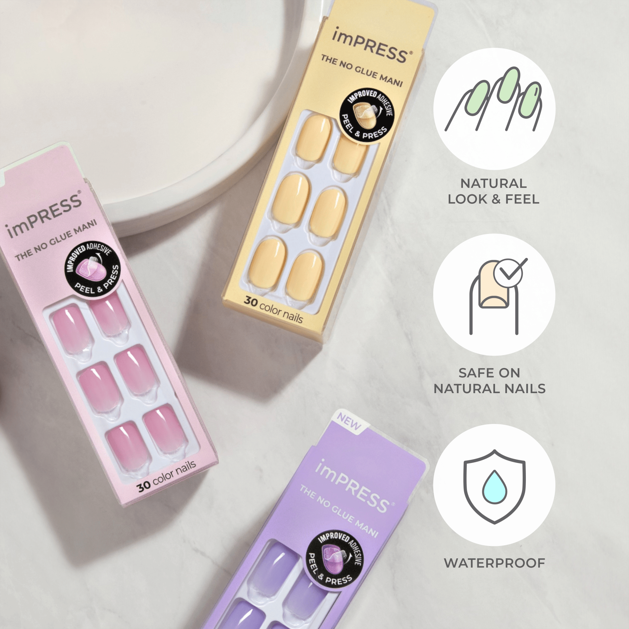 imPRESS Color Press On Nails - Point Pink